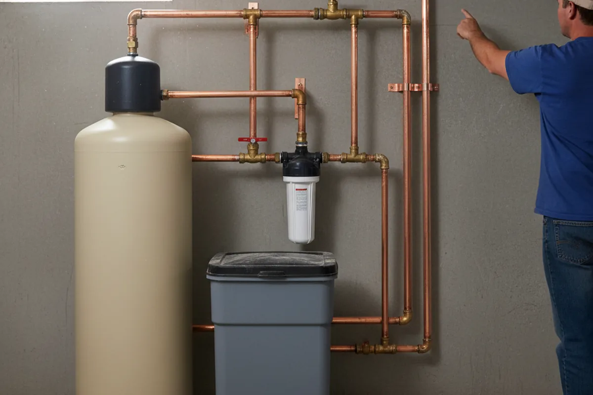 Whole-house water treatment system installed in North